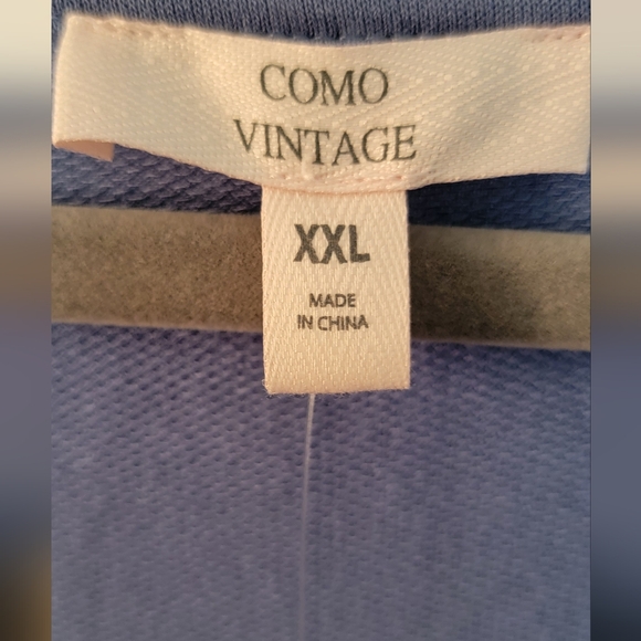 NWOT Como Vintage Blue Ruffled Dress With Eyelet Cap Sleeves Size XXL - Picture 3 of 6